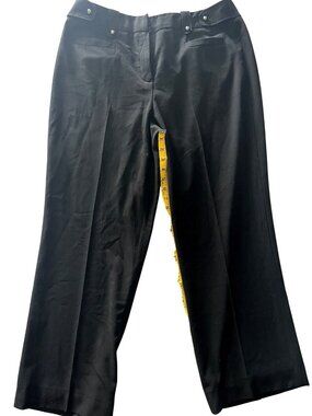 Larry Levine Black Stretch Pants Womens With Button Detailing Size 16
